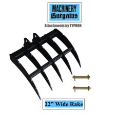 2-3 tons Mini Excavators Attachment Rake 22" Rake Tool For Small Diggers Generic