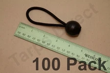 4" Premium Black Ball Bungies - Package of 100 - Canopy Tie Down Cargo Bungee