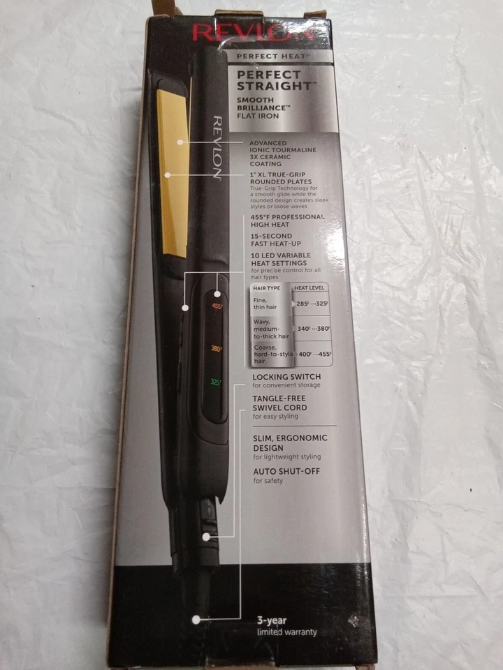 REVLON Flat Iron 4X Straighter (BLACK) 1" Inch Plates - Image 4 of 4