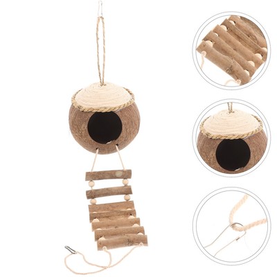 1 Set Bird Rasting House Hanging Papageibahnen Bird -Roost mit Kokosnussschale