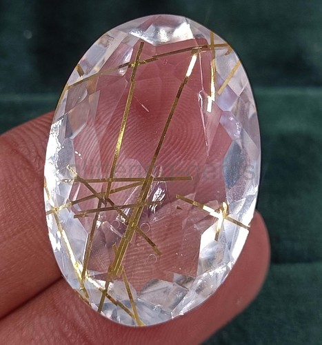 62.65 Ct Oval Yellow Rutilated Quartz Certified Transparent IGL Loose Gems 5AIW - Picture 5 of 8