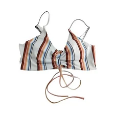 Romwe Womens Bikini Top Size L Bandeau Cinched Bust 