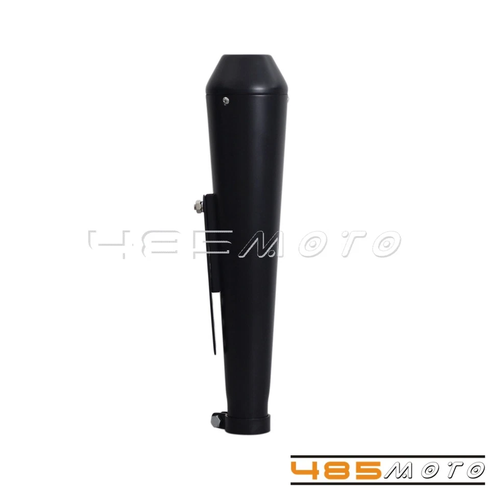 Silenciador silenciador escape negro 18" cono inverso megáfono para Harley Café Racer Foto 4 de 4