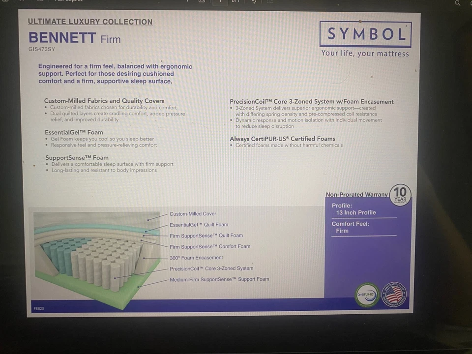 King Mattress-Bennett Firm - Image 3 of 3