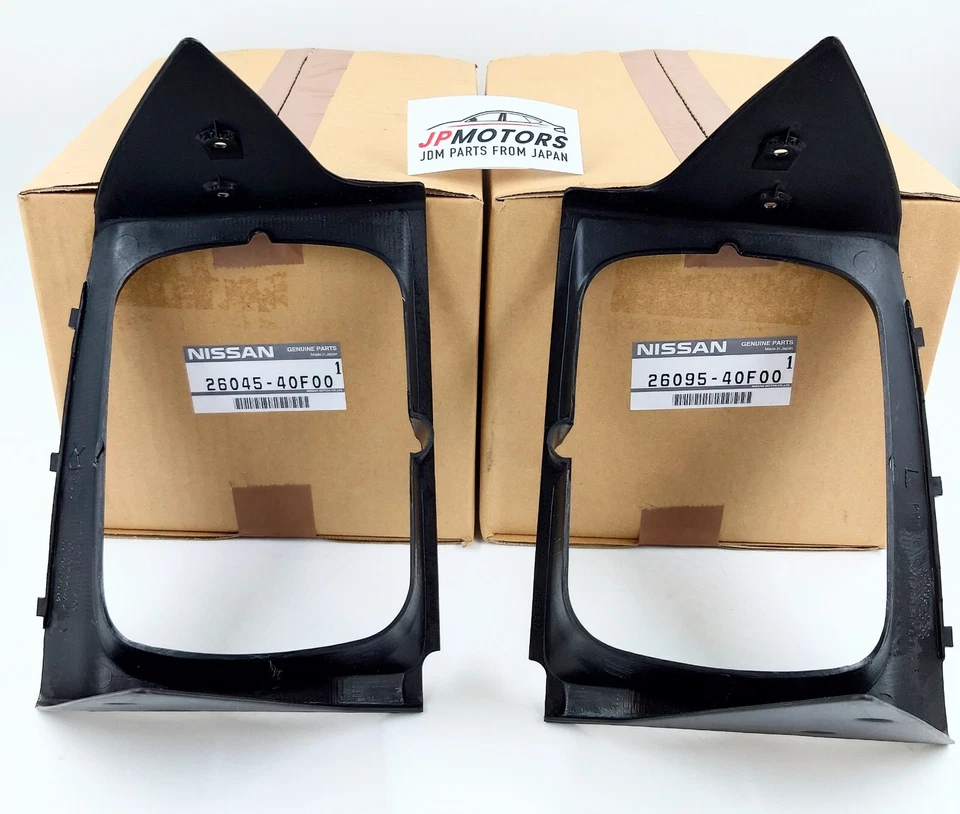 NISSAN Genuine 180SX 240SX 26045-40F00 26095-40F00 Cover Trim Headlamp Set New - Imagem 3 de 4