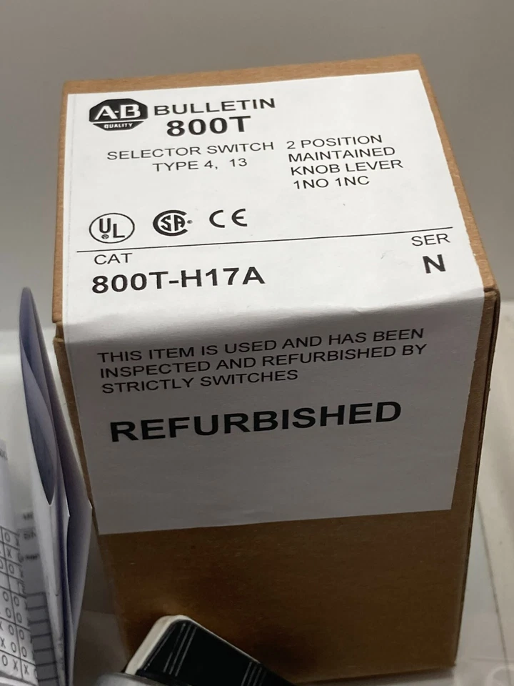 ALLEN BRADLEY 800T-H17A SELECTOR SWITCH 2 POS MAIN KNOB LEVER 1NO/1NC SER N - Image 3 of 4