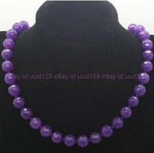 Fashion 6/8/10/12mm Faceted Purple Amethyst Round Gemstone Beads Necklace 18"