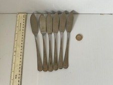 RARE VINTAGE HOUSLEY PENTHOUSE  CUTLERY 6  FISH   DINING KNIVES STAINLESS STEEL