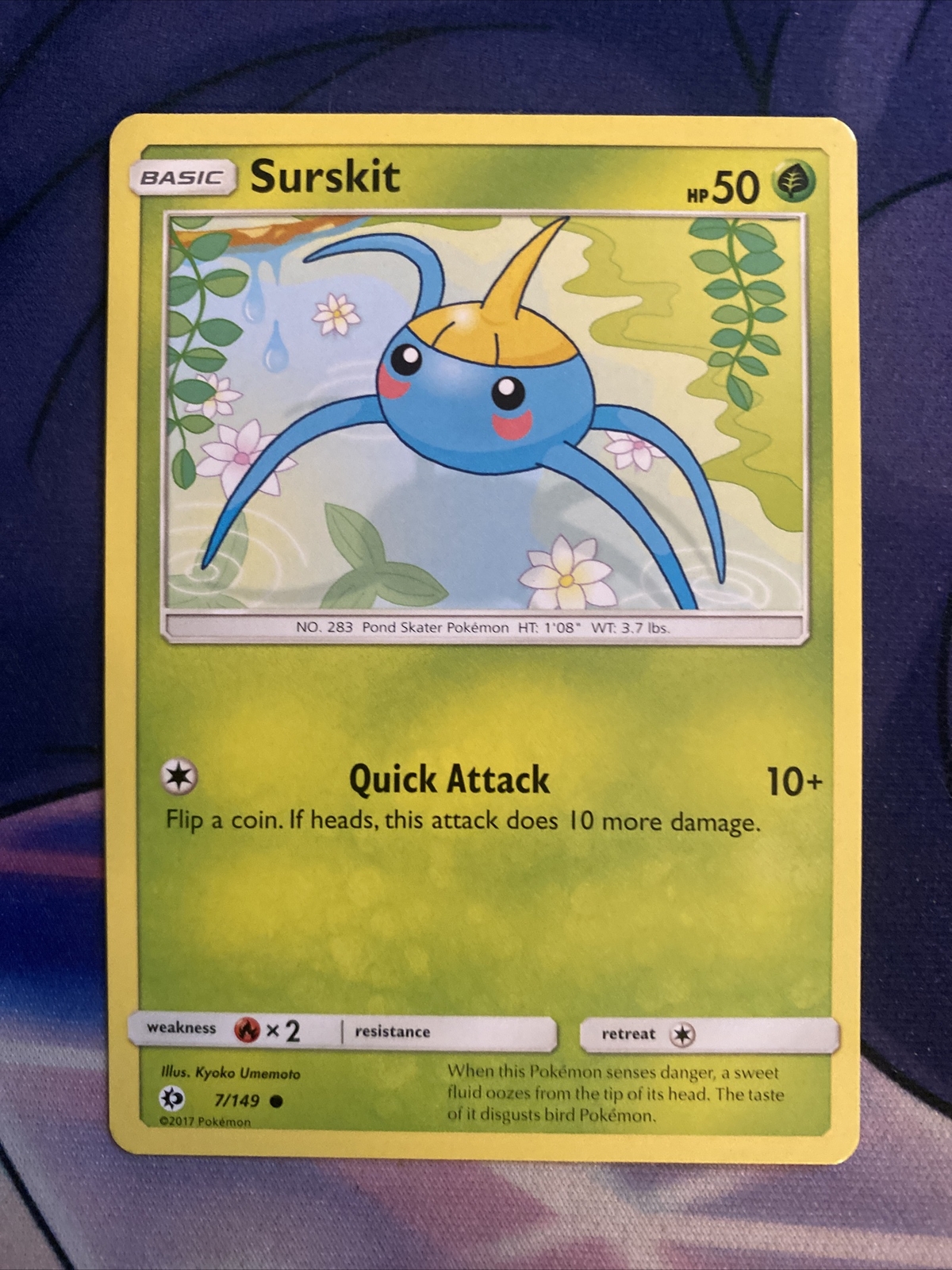 Pokemon TCG Sun and Moon Base Set LP Surskit 7/49