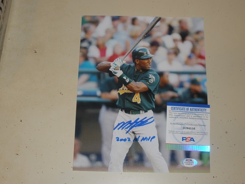 MIGUEL TEJADA Autograph Auto 8x10 Oakland A's 2002 AL MVP Photograph PSA/DNA