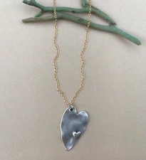 NEW ARTISAN HANDMADE SUNDANCE CHARM HEART NECKLACE HANDCRAFTED SILVER JEWELRY