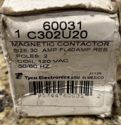 60031-1 Radwell Contactor 2-POLE 30 AMP 120 VAC NEW - 第 1/3 張圖片