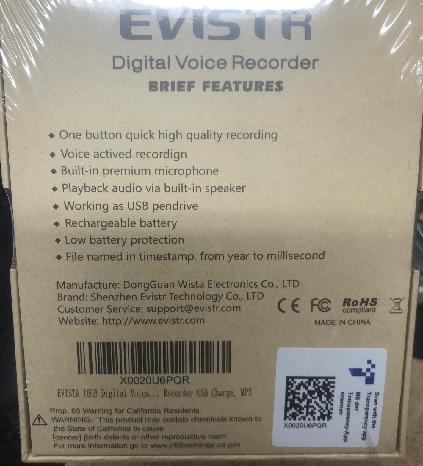 EVISTR L157 8GB Digital Voice Recorder for sale online eBay
