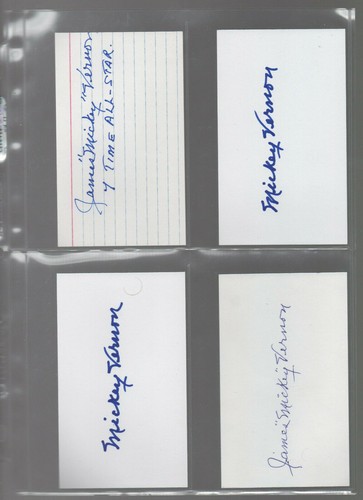 (4) MICKEY VERNON AUTOGRAPH/AUTO/HAND-SIGNED INDEX CARD - Picture 3 of 3