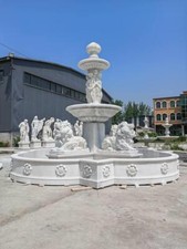 LARGE CARVED MARBLE LION ESTATE FOUNTAIN - AZ168