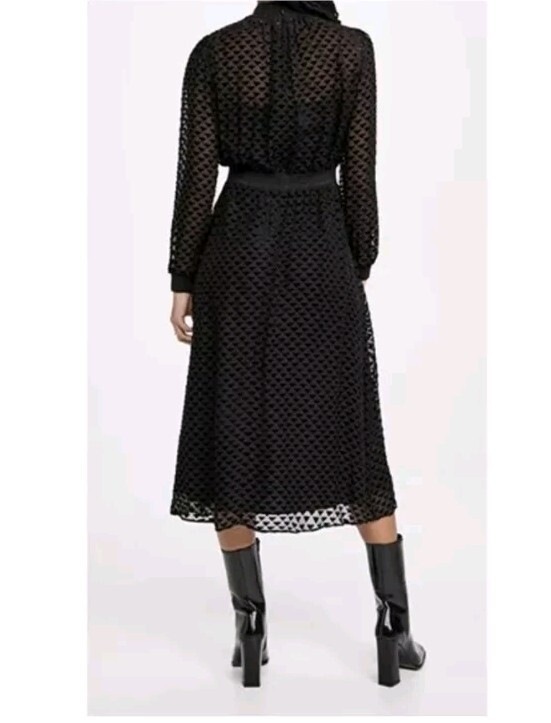NWT Authentic Tory Burch Velvet Devore Black Dress In