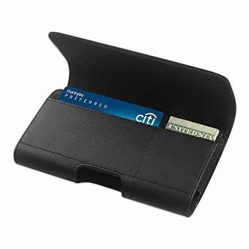 2 PACK NEM Cell Phone Leather Card Carrying Slim Pouch Case Belt Clip Holster - Image 2 of 4