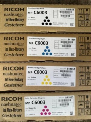Original Ricoh Tonerkartuschen C6003 3 x 841854 Y - 1 x 841853 SCHWARZ - MWST INC