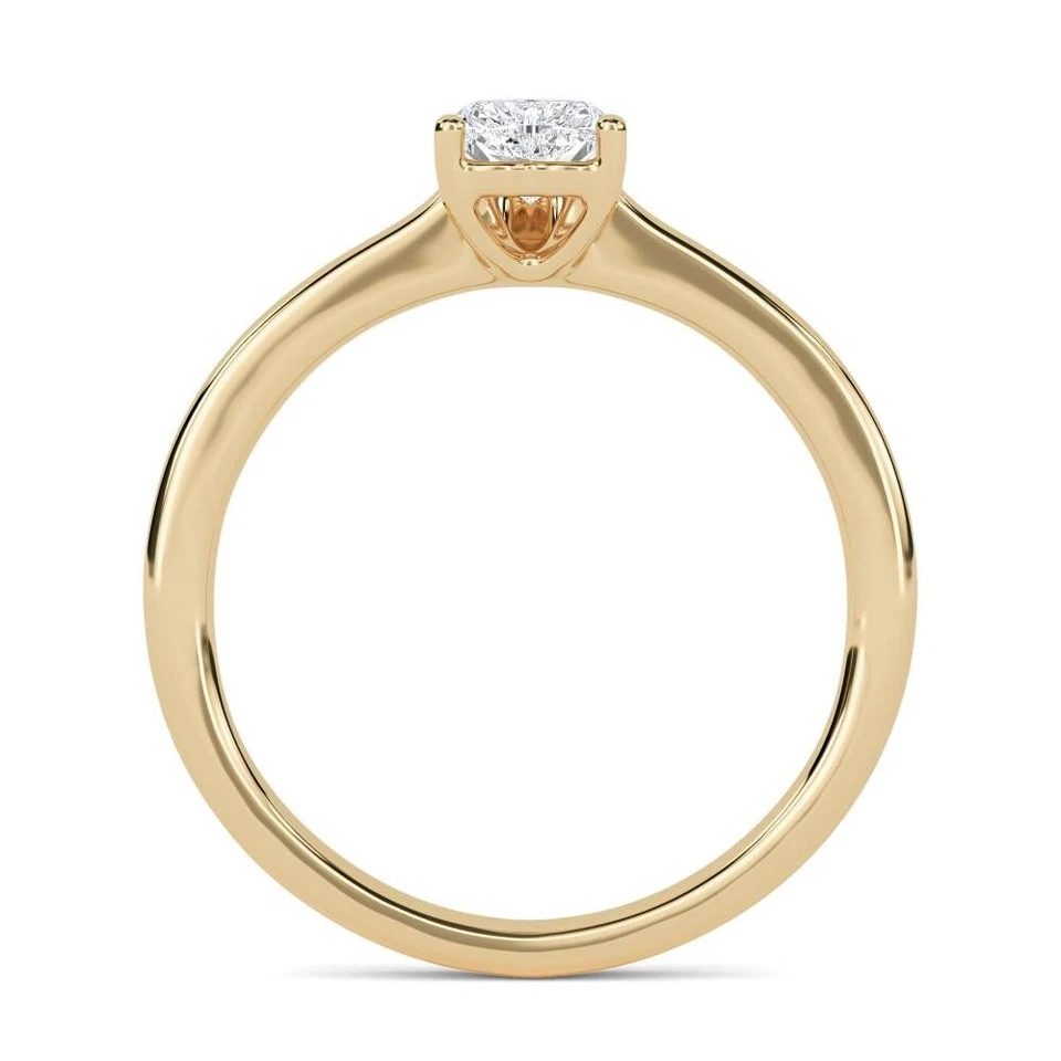 Solitaire Moissanite Heart Cut Women Ring 14K Yellow Gold Plated Sterling Silver - Image 2 of 4