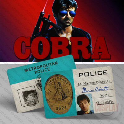 COBRA Marion Cobretti Police ID Card Sylvester Stallone