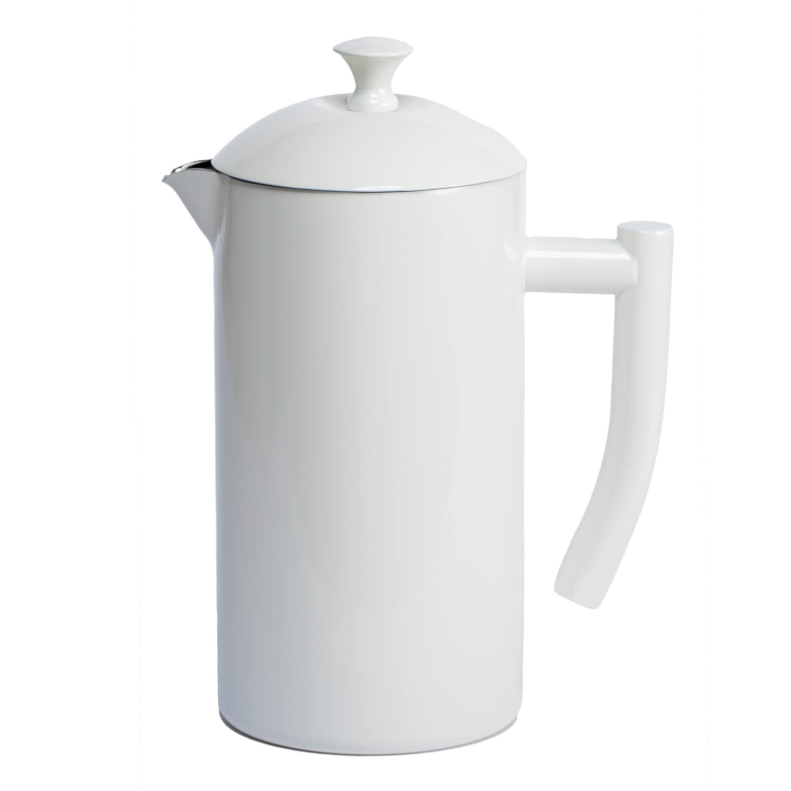 Frieling Double-Walled Stainless Steel French Press Coffee Maker, Snow White