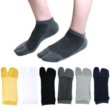 Men's Flip Flop Split Toe Tabi Socks Athletic Cotton Low Cut Ankle Two Toe 6