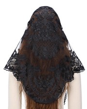 Triangle Catholic Chapel Mantilla Veils Short Camellia Embroidery Latin Mass