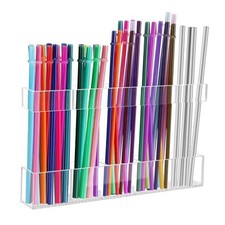 9.5  Large Acrylic Straw Holder for Cabinet Door - Reusable Tumbler Transparent