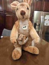 Steiff Plush Kangaroo Kanga and Baby in Pouch Roo
