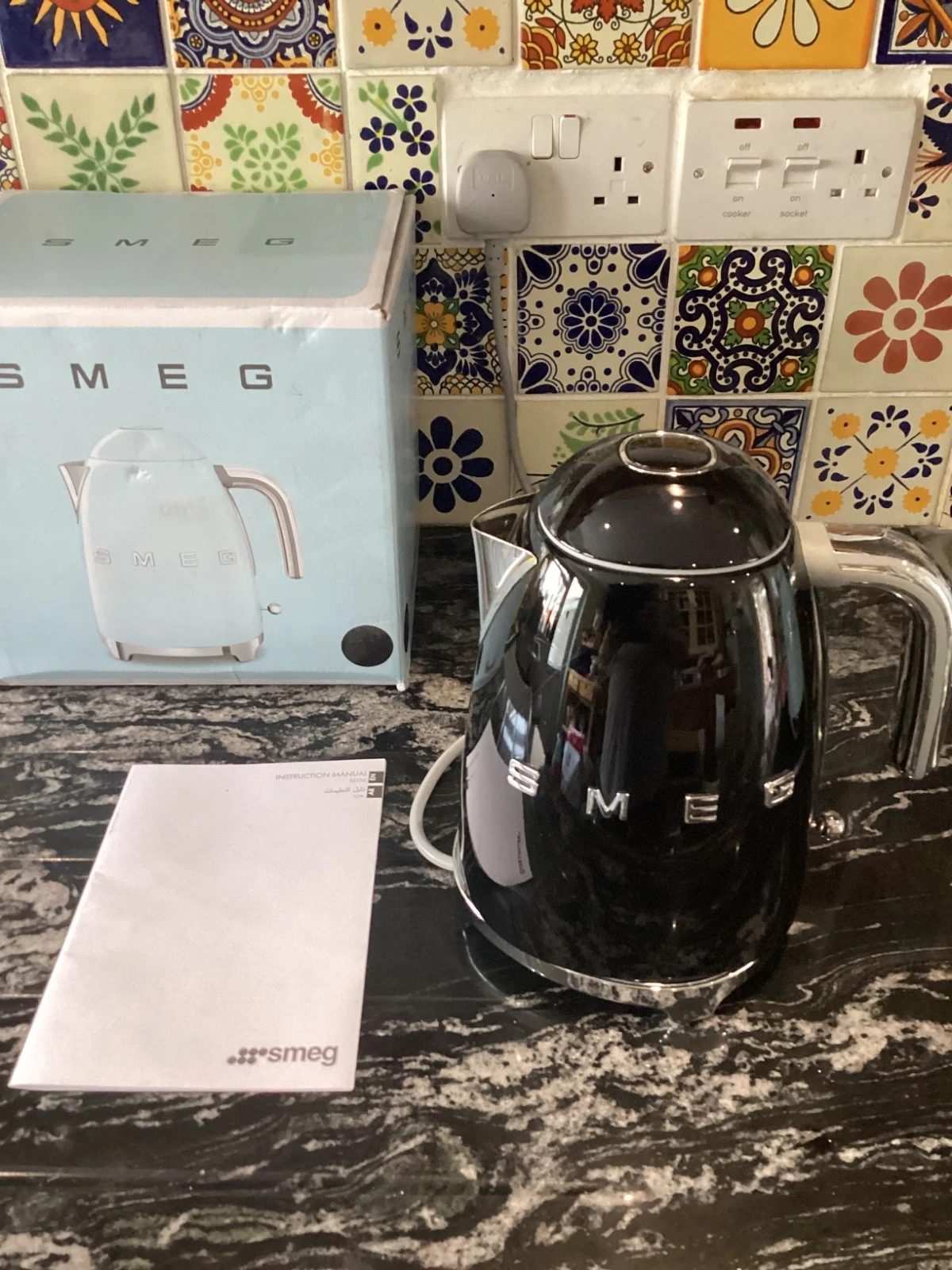 Smeg KLF03BLUK 50's Retro Style Cordless Kettle 1.7L - Black