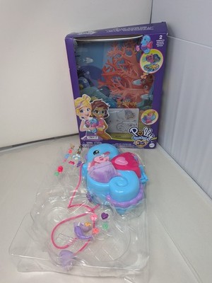 Polly Pocket Seahorse Wearable Purse & Animal Toy Playset with Pets - 15 Pieces