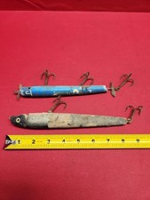 Vintage HUGE 8 Inch Long Arbogast Lure Plus ??? Wooden Fishing Lure Beaters Deco