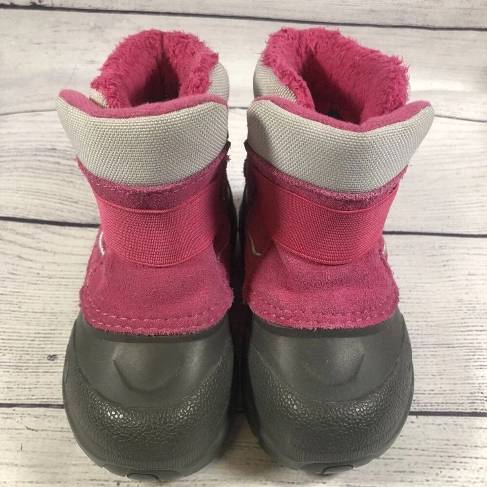 Bota de neve North Face infantil tamanho 6 rosa Alpenglow inverno - Imagem 4 de 4