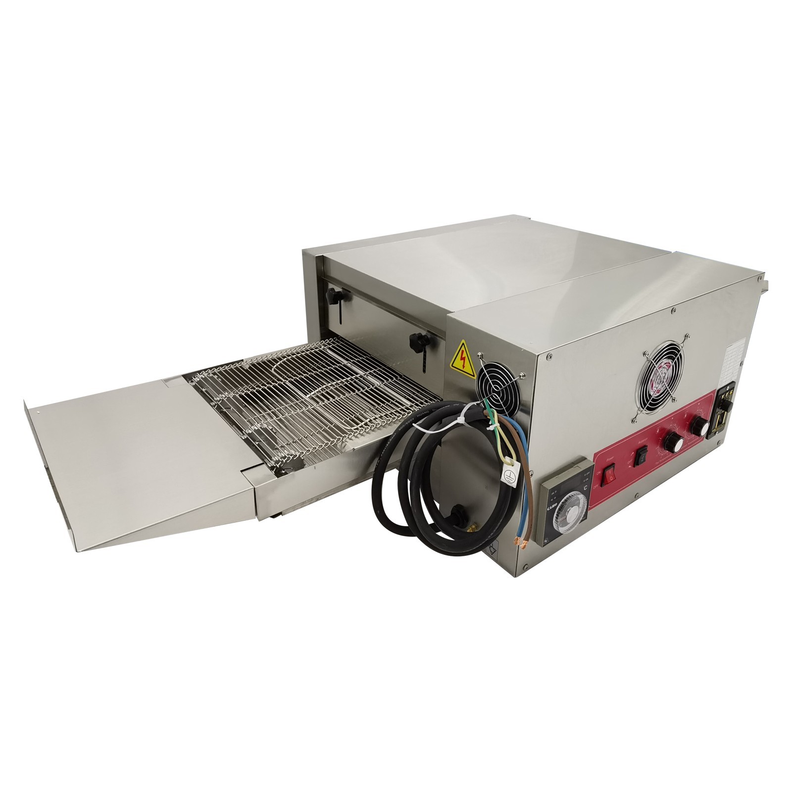 220V Electric Straight Tube Conveyor Pizza Oven Commercial Baking Oven 12"