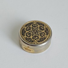 Pillendose Goldfarben Damaszener Emaille Toledo Rund Stern Ornament Vintage