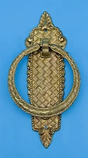 Brass Door Knocker Basket Weave and a Twisted Ring Made in Spain