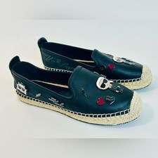 Karl Lagerfeld Paris Women's Michaela Embellished Slip-On Espadrille Flats 7.5