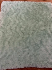 Minky Couture Green mint Pastel Baby Blanket 38x34 Soft Plush Security Blanket