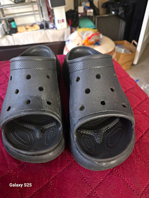 Croc Unisex Slip-On Open Toe Slide Sandals Black Ventilated Comfort Sz 12