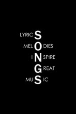 Songwriting Journal 6x9 Black Notebook Lined Blank Paper Manuscript Paper Fo...