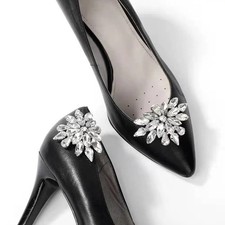 1 pair Shiny Shoes Decorations Clip Rhinestone Bag Decorations Clamp Wedding UK*