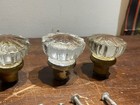 6 Antique salvaged glass door knobs, brass hardware handles, pulls, hinges++ — photo 8
