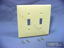 Leviton PJ2-A Almond 2-Gang Toggle Unbreakable Nylon Midway Wallplate Cover 25pc