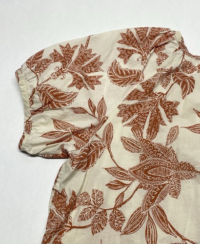 Fall Floral Puff Sleeve Relaxed Button Blouse Size XL Boho Cottagecore Peasant - Picture 11 of 21