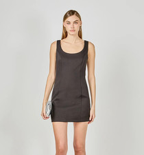 Endless Rose Cutout Bow Fitted Mini Dress Women's S Black Side Zipper Closure