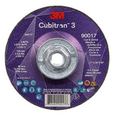 3M Cubitron 90017 Cut-Off And Grinding Wheel, Type 27, 5 In Dia, 0.156 In