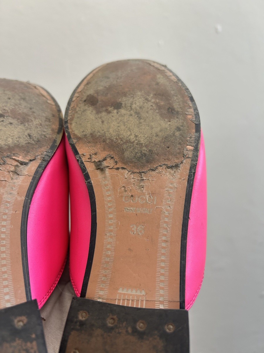 GUCCI WMNS 6 US / 36 EU Princetown Mule Horsebit Loafer Hot Pink