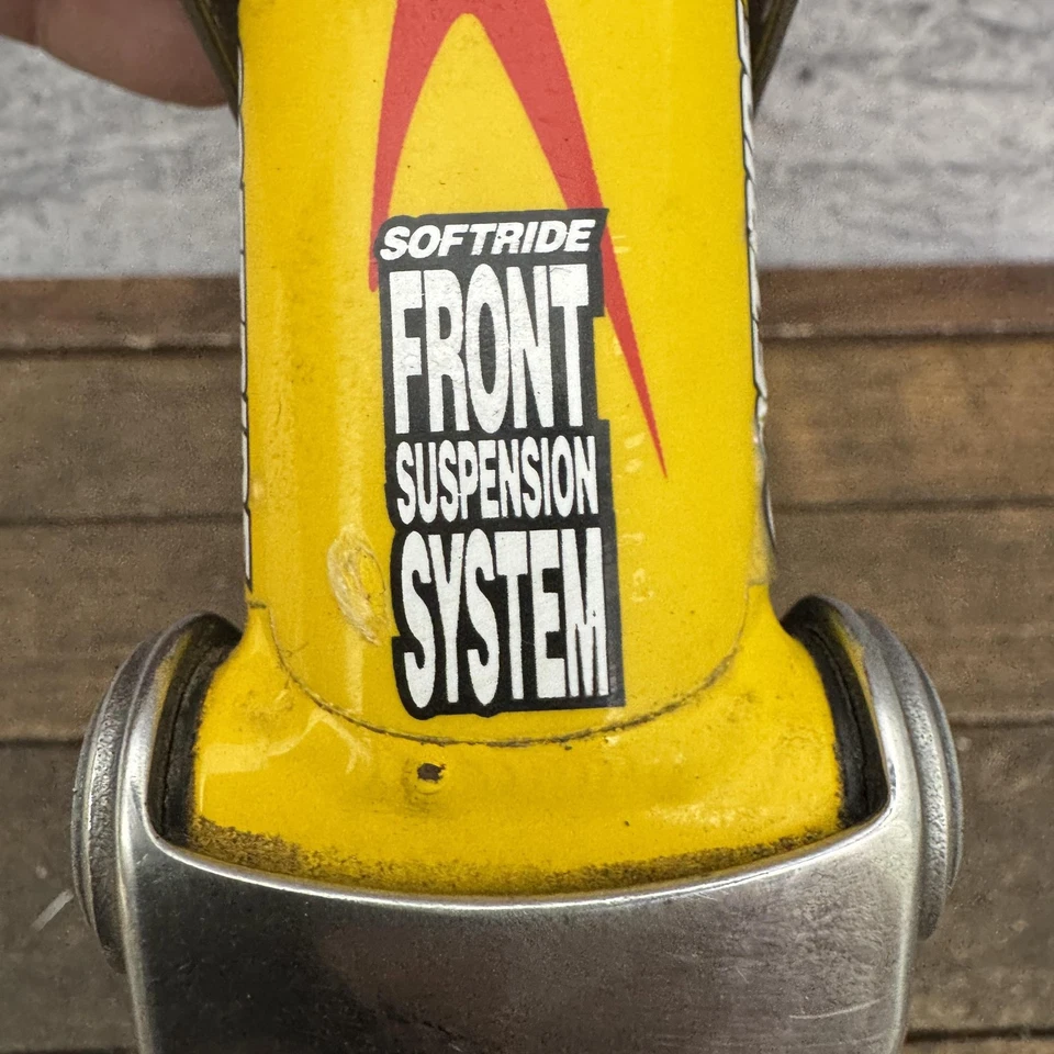 Sistema de suspensão dianteira Softride vintage haste de pena 1" amarelo anos 90 bicicleta MTB 25.4 - Imagem 4 de 4