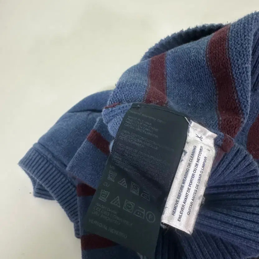 Tommy Hilfiger Navy Striped Cotton Women's Sweater