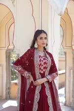 Indian Party Heavy Bollywood Anarkali Salwar Kameez Pakistani Suit Wedding Gown